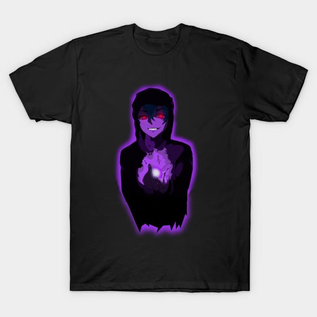 Anime character - Dark bad guy villain with evil anime smile T-Shirt by PhilipArnaudov